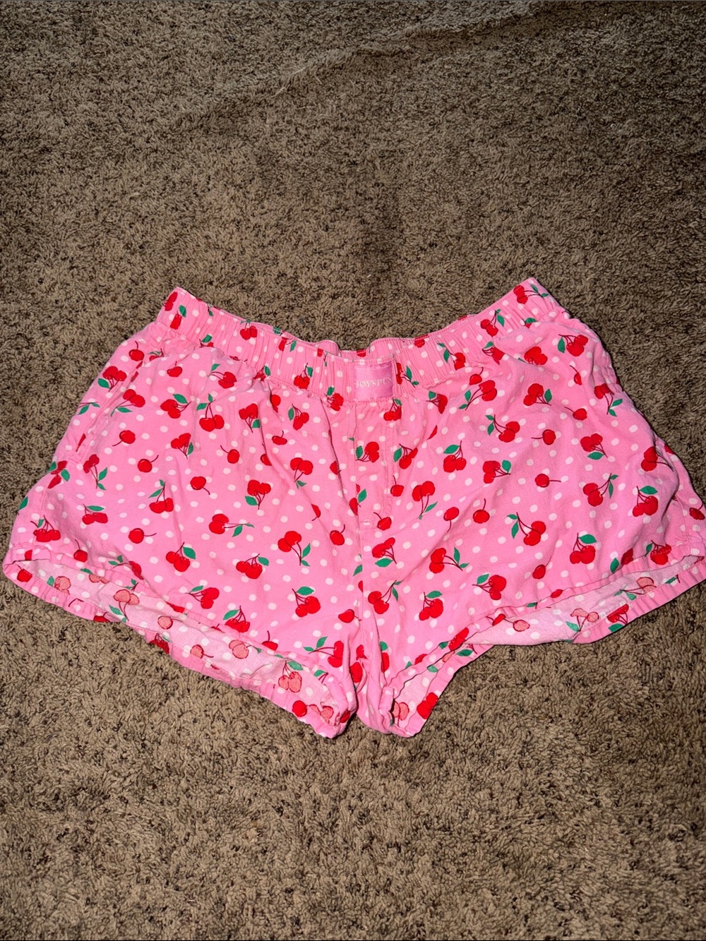 Pink Cherry Print Women’s Sleep Shorts